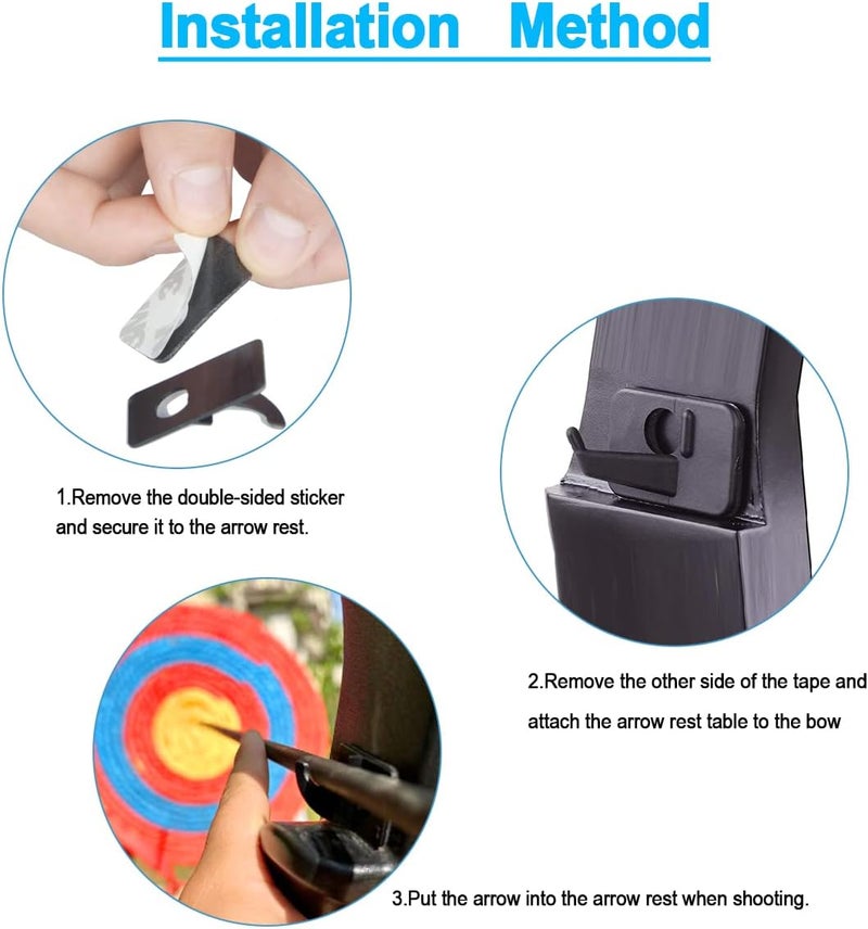 VNAKER 8pcs Plastic Arrow Rest Recurve Bow Arrow Rest Adhesive Back Hunting Shooting Targeting Accessory for Right or Left Hand - Image 3